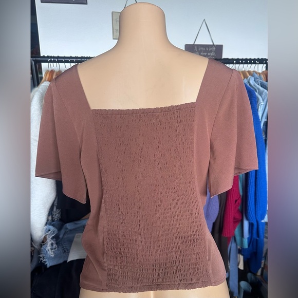 Abercrombie & Fitch Pink Ruched Bodysuit Blouse - Picture 3 of 3